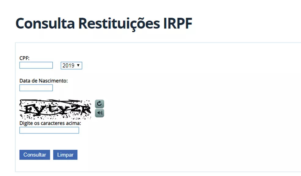 Consulta Restituição IRPF 2024